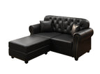 Black / 2 Pc. 2 Seater Sofa, Ottoman