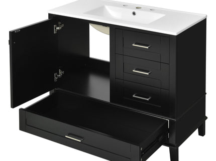 Bathroom Vanity, Modern Bathroom Cabinet With Sink Combo Set, Bathroom Storage Cabinet With A Soft Closing Door And 3 Drawers, Solid Wood Frame