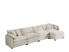 Beige / 2 Pc. 3 Seater Sectional, Ottoman