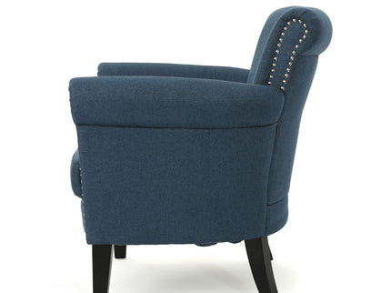 Elegant Club Chair With Nailhead Trim And Birch Wood Legs