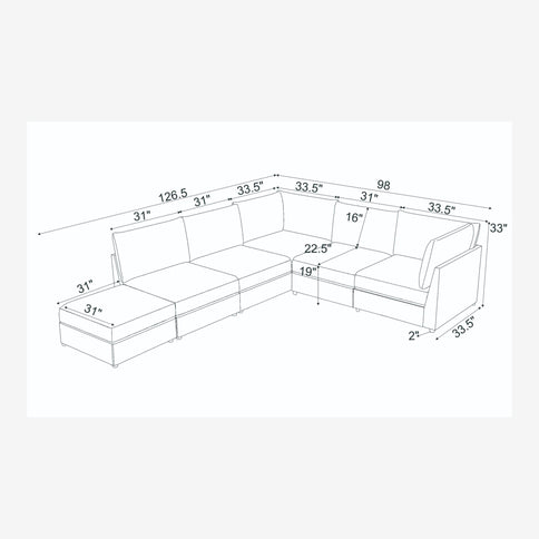 Modern Reversible Modular Sectional