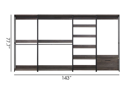 Monica - Walk-In Closet System, Modular Storage - Rustic