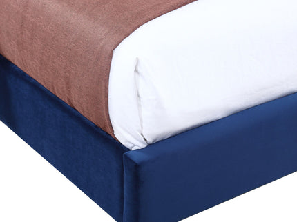 Queen Upholstered Bed - Blue - Fabric