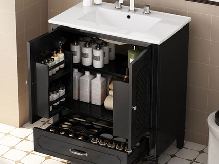 Bathroom Vanity With Sink, Soft Closing Door, Multi Functional Storage