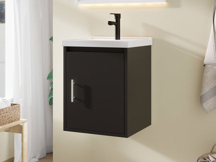 Floating Bathroom Vanity Combo, Wall Mounted Cabinet With Sink & Soft Close Doors For Small Bathrooms
