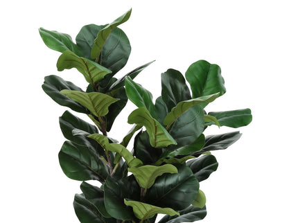 32" Tall, Artificial Plant, Fiddle Tree, Indoor, Faux, Fake, Floor, Greenery, Potted, Real Touch, Decorative - Green / Black