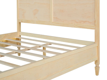 Classic Platform Bed Frame With Panel Headboard