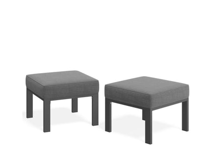 All-Weather Patio Ottomans With Thick Cushions (Set of 2)