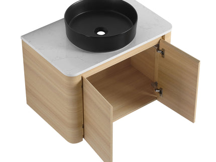 Mounted Bathroom Vanity With Art Sink & 2 Soft Close Doors