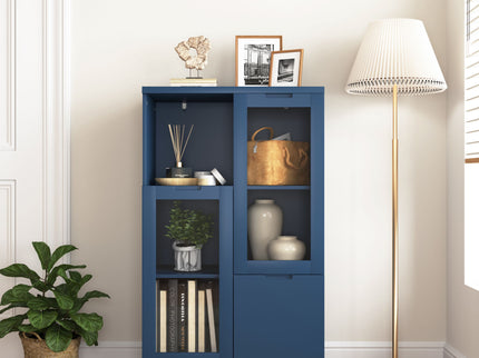 Modern Cabinet With Glass Doors And Drawer