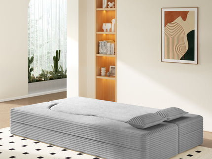 Floor Sofa With 2 Pillows, Convertible Twin Size Mattress For Living Room