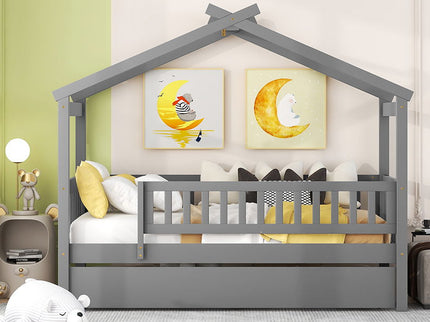 Creativity House Bed With Twin Size Trundle