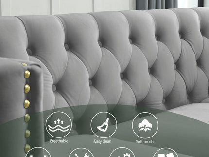 Modern Sofa With Button Tufting, Upholstered Couch For Living Room