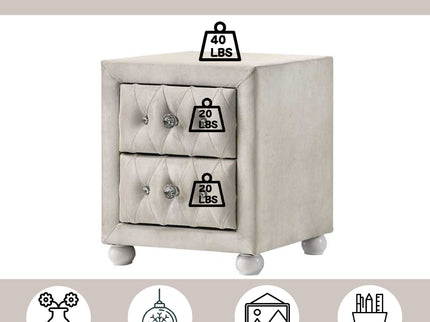 Reggie - Nightstand - Beige