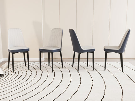 Modern Dining Chair With Cushions And Metal Legs