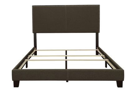 Queen Bed With Nailhead Trim - Charcoal