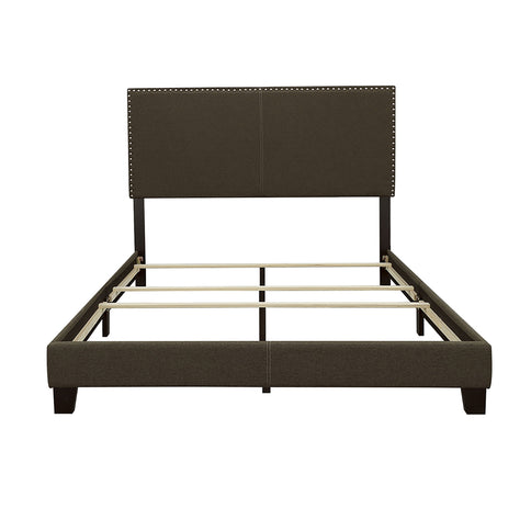 Queen Bed With Nailhead Trim - Charcoal