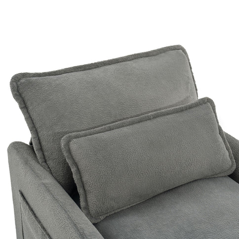 Modern Loveseat Sofa, Upholstered Couch With Side Storage Pockets