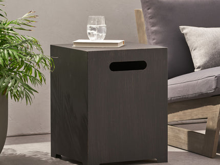 Modern Tank Holder Side Table With Powder Coated Frame