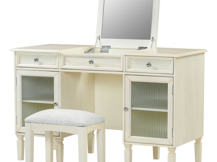 Multi Functional 2 In 1 Vanity Desk With Flip Top Mirror Material - White Oak