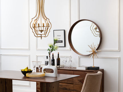 4 Light Chandelier, Hanging Light Fixture With Adjustable Chain For Kitchen, Bulb Not Included - Gold