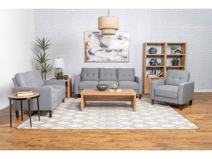 Harvey - Tufted Loveseat With Track Arm Design