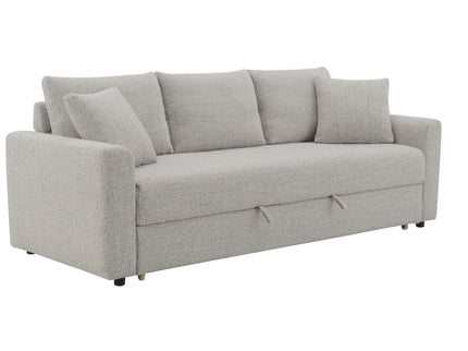 Connie - Boucle Sleeper Sectional Sofa With 2 Toss Pillows - Beige