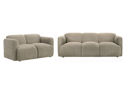 Dorset 2-piece Upholstered Round Track Arm Sofa Set Brown