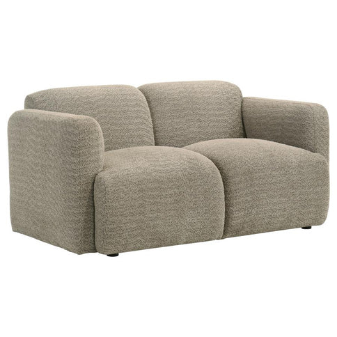 Dorset 2-piece Upholstered Round Track Arm Sofa Set Brown