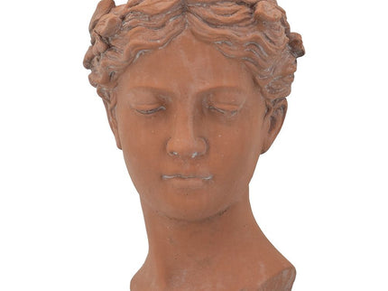 D7X11" Visage Head Bust Planter - Brown
