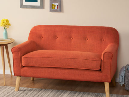 Classic Loveseat With Rolled Armrests And Button Tufting