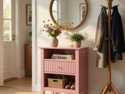 Fluted Nightstand With 2 Drawers