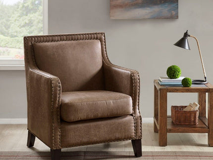 Shasta - Accent Chair With And Nail Buttons - Brown