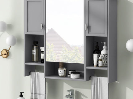 Wall Mounted Bathroom Storage Cabinet With Mirror, Medicine Cabinet With Towel Bar