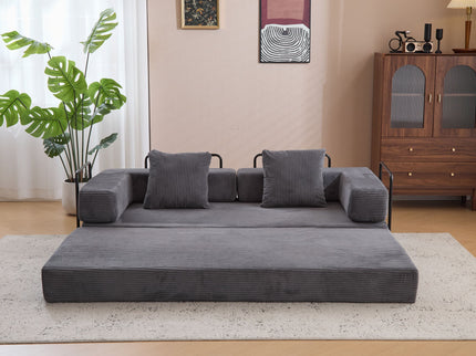 Floor Couch, Convertible Floor Sofa Bed With Pillow Back Support Armrest