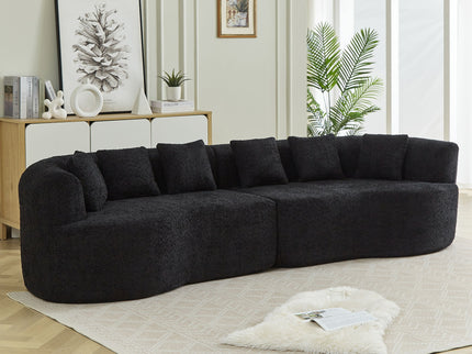 Curved Sectional Sofa With 6 Pillows