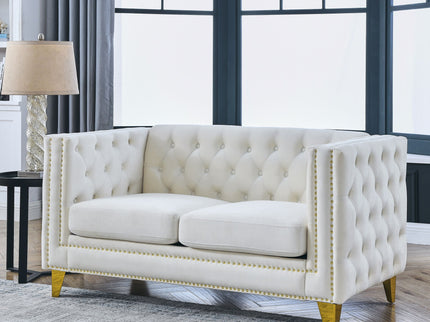 Upholstered Couch Sofa With Button Tufting For Living Room