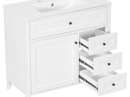 Bathroom Vanity With Sink, Cabinet With 3 Drawers And Adjustable Shelf