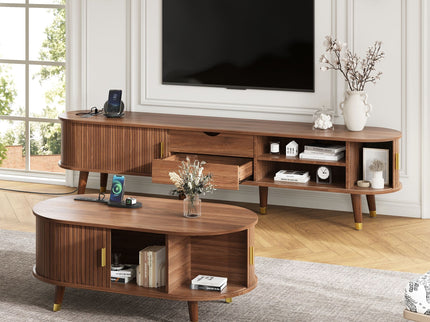 TV Stand & Coffee Table Set With Charging Station