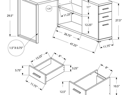 Computer Desk, Home Office, Corner, Left, Right Set - Up, Storage Drawers, L Shape, Laptop, And Contemporary & Modern