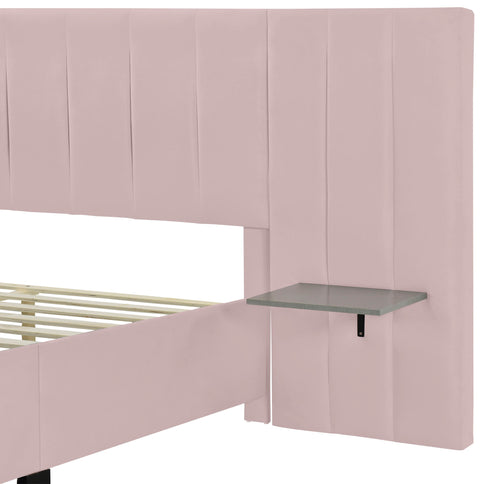 Upholstered Platform Bed With Big Headboard