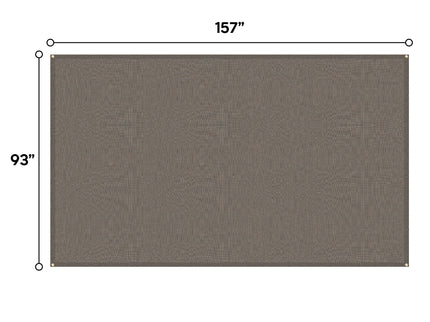 13' X 7.7' Outdoor Pergola Sun Shade Cover Cloth Patio Canopy Hdpe Permeable With Grommets - Brown