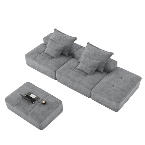 Modern Oversized Diy Combination Modular Sectional Sofa With Pillows