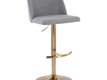 Toriano - Contemporary Adjustable Barstool With Swivel With Rounded T Footrest (Set of 2)