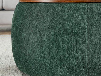 Round Storage Ottoman, 2 In 1 Function, End Table And Ottoman