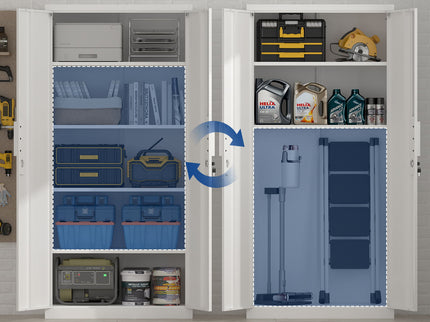 2 Door File Cabinet With Lock, 4 Adjustable Shelves, Heavy-Duty