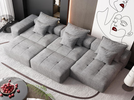 Modern Oversized, Modular Sectional Sofa With Pillows