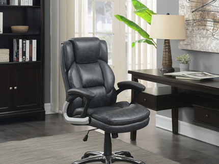 Stanton - Upholstered Adjustable Chair With Padded Arms And Adjustable Height - Gray