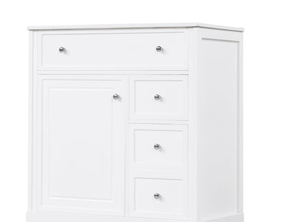 Bathroom Vanity With Sink Top, Cabinet With Door And 2 Drawers - White