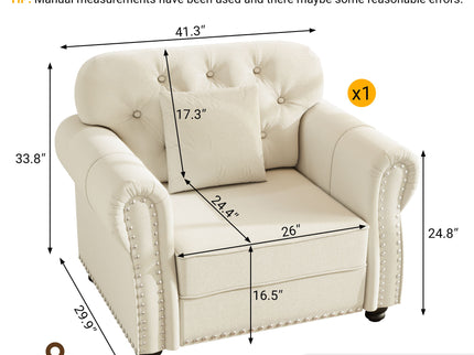 Upholstered Sofa With Nailhead Trim And Rolled Armrests